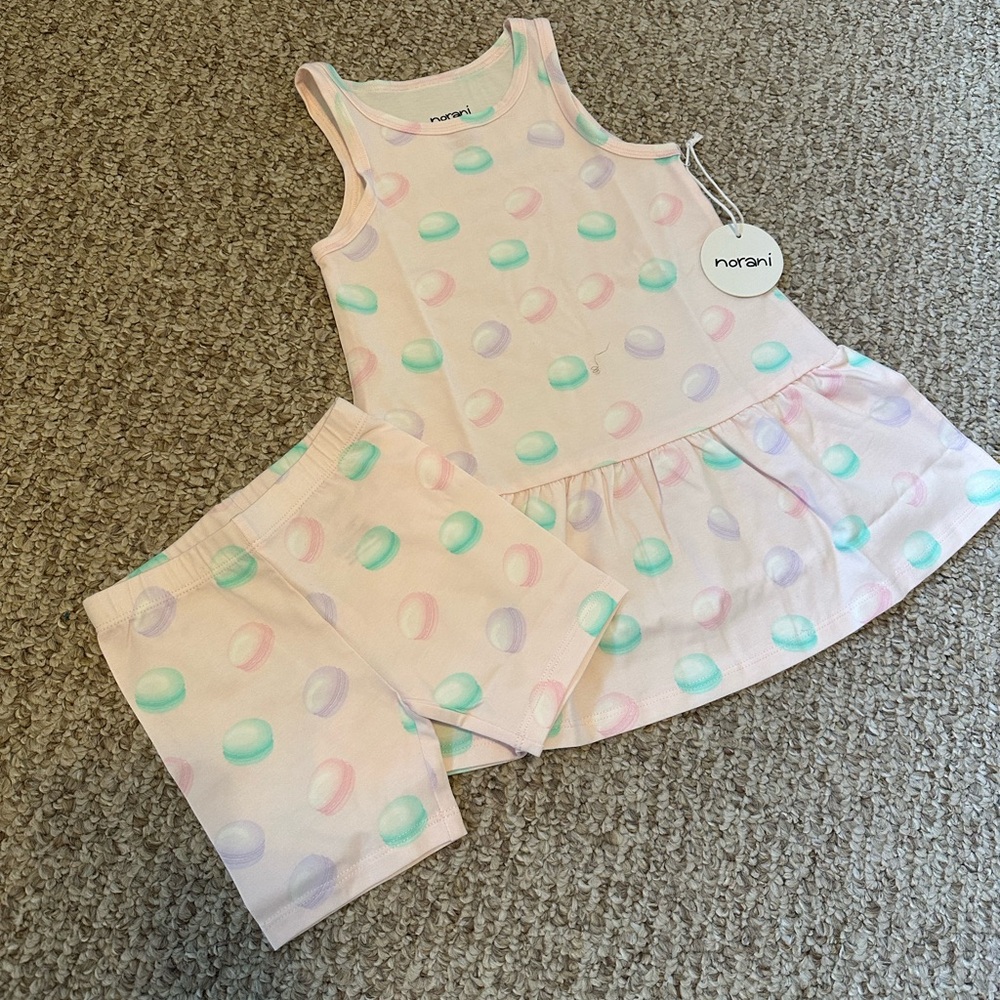 Girls Dress Set with Macarons Design